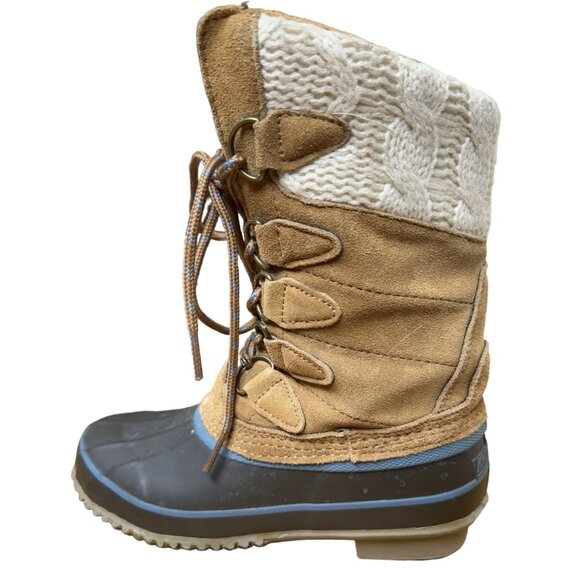 Khombu Womens Insulated Duck Snow Boots Size 6M Leather Cozy Winter Footwear - Picture 8 of 11